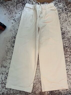 Casual Wide-Leg Pants in Cream